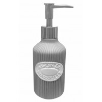 Distributeur de savon liquide gris céramique médaillon relief SAVON DE MARSEILLE