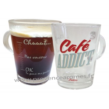 Mug en verre CAFÉ ADDICT Natives déco rétro vintage