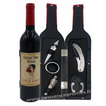 Coffret accessoires vin bouteille de vin Château TUBOIS PASDEAU