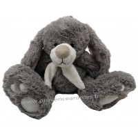 Peluche lapin gris avec écharpe Grand Modèle