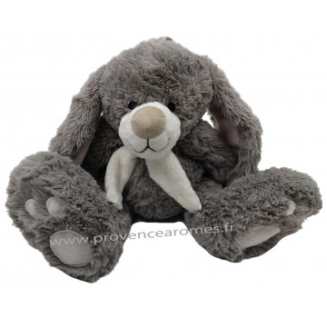 Peluche lapin gris avec écharpe Grand Modèle