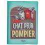 Protège carnet de santé CHAT PEUR POMPIER Natives déco rétro vintage