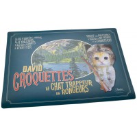 Tapis pour gamelle CHAT DAVID CROQUETTES Natives déco rétro vintage humoristique