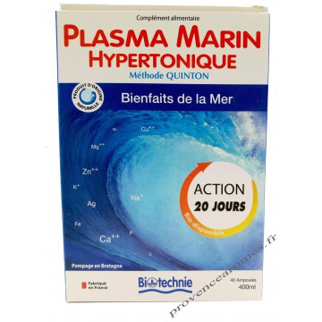 PLASMA MARIN HYPERTONIQUE 40 ampoules Biotechnie
