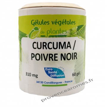 CURCUMA POIVRE NOIR Plantes 60 gélules végétales Phytofrance Euro Santé Diffusion