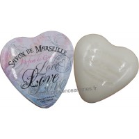 Boîte en forme de cœur déco Love et son savon Lait d'ânesse