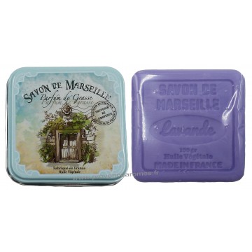 Boîte carrée déco Porte provençale et son savon lavande