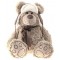 Peluche ours beige avec bonnet Chapka et écharpe marron