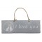 Plaque en bois " I Love You " déco Chat sur fond gris clair