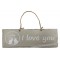 Plaque en bois " I Love You " déco Chat sur fond beige clair