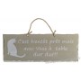 Plaque en bois " C'est bientôt prêt mais avec Vous à Table... dur dur " déco Chat fond beige clair