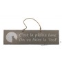 Plaque en bois " C'est pleine lune on va faire la teuf " déco Chat fond Taupe