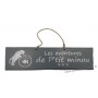 Plaque en bois "Les aventures de P'tit Minou (poisson)" déco Chat fond Anthracite