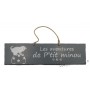 Plaque en bois "Les aventures de P'tit Minou (ballon)" déco Chat fond Anthracite