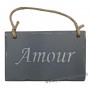 Plaque en bois "Amour" fond Anthracite
