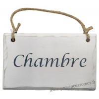 Plaque en bois " Chambre " fond blanc