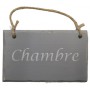 Plaque en bois " Chambre " fond Gris clair