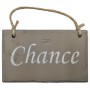 Plaque en bois " Chance " fond Taupe