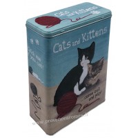 Boîte à croquettes métal Cats and Kittens déco rétro vintage collection Animal Club
