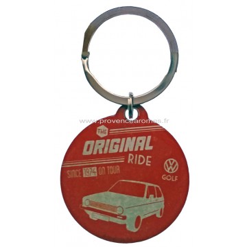 Porte-clés métal rond Golf Volkswagen the Original Ride rétro vintage collection