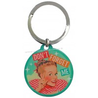 Porte-clés métal rond Pin-up Don't forget me rétro vintage collection