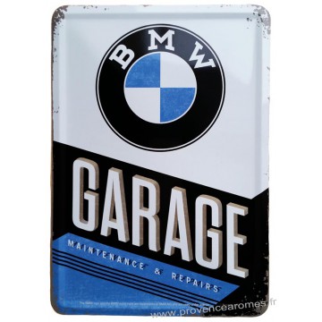 Plaque métal BMW Garage Maintenance and repairs carte postale rétro vintage collection