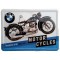 Plaque métal BMW Motor Cycles carte postale rétro vintage collection