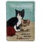 Plaque métal Cats and Kittens carte postale rétro vintage collection