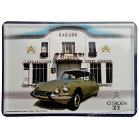 Plaque métal Citroën DS 19 carte postale rétro vintage collection