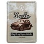Plaque métal Coccinelle Volkswagen Beetle carte postale rétro vintage collection
