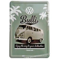 Plaque métal Combi Volkswagen T1 Bulli carte postale rétro vintage collection