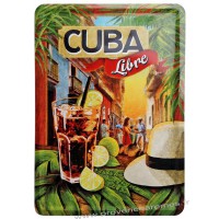 Plaque métal Cuba libre carte postale rétro vintage collection