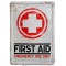 Plaque métal First Aid carte postale rétro vintage collection