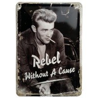 Plaque métal James Dean Rebel carte postale rétro vintage collection