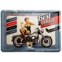 Plaque métal Pin-up Best Garage for Motocycles carte postale rétro vintage collection