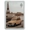 Plaque métal Renault 4 Paris Quai de seine carte postale rétro vintage collection