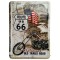 Plaque métal Route 66 national old trails carte postale rétro vintage collection