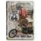 Plaque métal Route 66 national old trails road carte postale rétro vintage collection