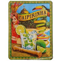 Plaque métal Caipirinha 20 x15 cm déco rétro vintage