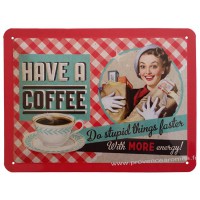 Plaque métal plaque métal Have a coffee 20 x15 cm déco rétro vintage