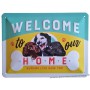 Plaque métal plaque métal Welcome to our home 20 x15 cm déco rétro vintage