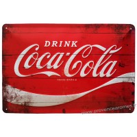 Plaque métal Coca cola rouge 30 x 20 cm déco rétro vintage