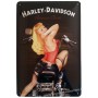 Plaque métal Harley Davidson Pin-up 30 x 20 cm déco rétro vintage