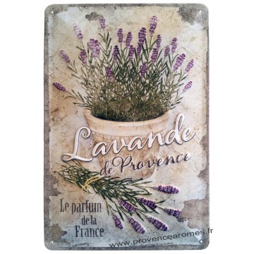 Plaque métal LAVANDE DE PROVENCE 30 x 20 cm déco rétro vintage