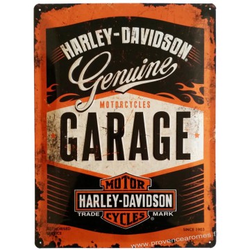 Plaque métal Harley Davidson Genuine garage 40 x 30 cm déco rétro vintage