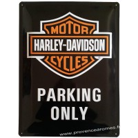 Plaque métal Harley Davidson Parking only 40 x 30 cm déco rétro vintage