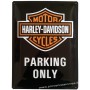 Plaque métal Harley Davidson Parking only 40 x 30 cm déco rétro vintage