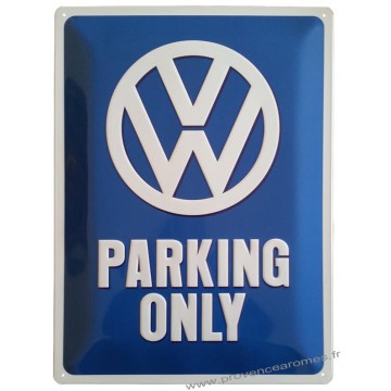 Plaque métal Volkswagen Parking only 40 x 30 cm déco rétro vintage