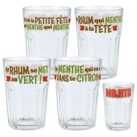 Coffret de 4 verres MOJITO Natives déco rétro vintage