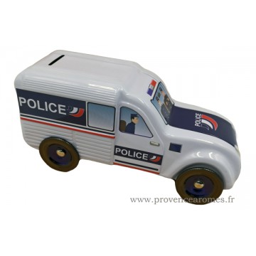 Tirelire fourgonnette 2CV Citroën POLICE déco rétro vintage